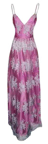 Floral Design Silk Net Fabulous Gown. Medium