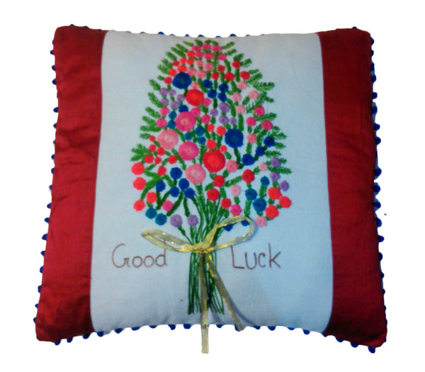 Needle Point Designer Pillow. Medium