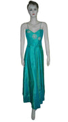 Sleeveless Crystal Beaded Designer Silk Dress. Medium