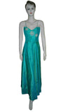 Sleeveless Crystal Beaded Designer Silk Dress. Medium