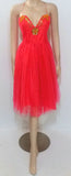 Sleeveless Crystal Beaded Short Midi Dress. Medium