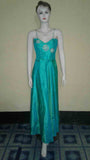 Sleeveless Crystal Beaded Designer Silk Dress. Medium