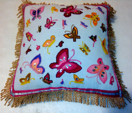 Needle Point Anniversary's Designer Pillow. Medium