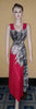 Sleeveless Pearl Beaded Designer Chiffon Dress. Medium