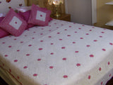 Hand Embroidered Needle & Crochet Work Bedspread Coverlet Set. Gift Or Save for Family. Queen (Negotiable)