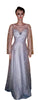 Full Sleeve Artful Crystal Beaded Designer Silk Gown. Medium.