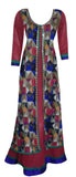 1960s Fancy Beaded Multi Color Linen- Silk Dress. Medium