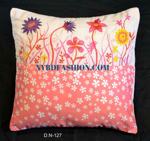 Needle Point Floral Designer Pillow. Medium