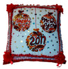 Needle Point Happy New Years Crystal Beaded Designer Pillow. Medium