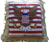 Needle Point USA Patriotism Designer Pillow. Medium