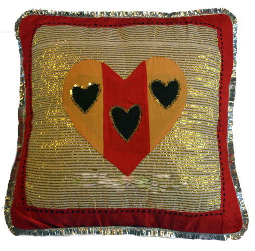 Needle Point Valentine Designer Pillow. Medium