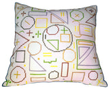 Needle Point Geometric Design Pillow. Medium