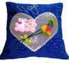 Needle Point Valentine Designer Pillow. Medium