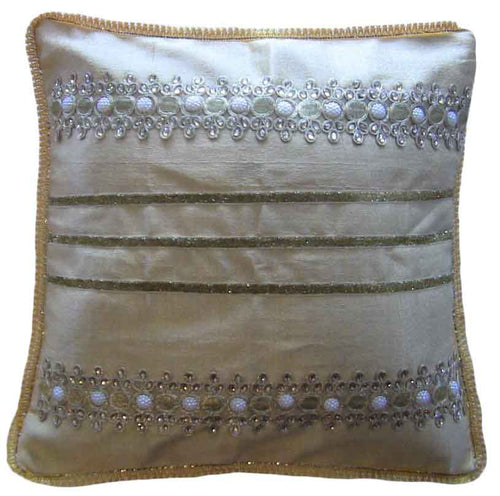 Needle Point Pearl & Crystal Beaded Designer Pillow. Medium