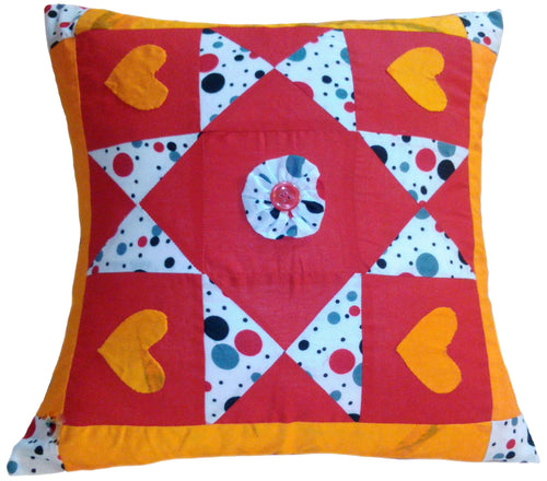 Needle Point Hand Stitched Applique Designer Pillow. Medium