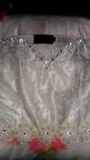 Off Shoulder Crystal Beaded Tissue Silk Dress. Medium