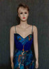 Sleeveless Crystal Beaded Pure Silk Dress. Medium