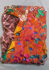 Crystal Beaded Multi Colored Chiffon Gown. Medium