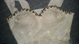 Artful Diamond Beaded Silk Katan Net Gown. Medium