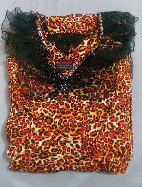 Off Shoulder Leopard Printed Designer Dress. Medium