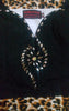 Crystal-Pearl Beaded Leopard Printed Designer Linen Gown. Medium