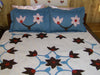 Applique Pattern Embroidered Designer Bedspread Coverlet Set. Queen, King