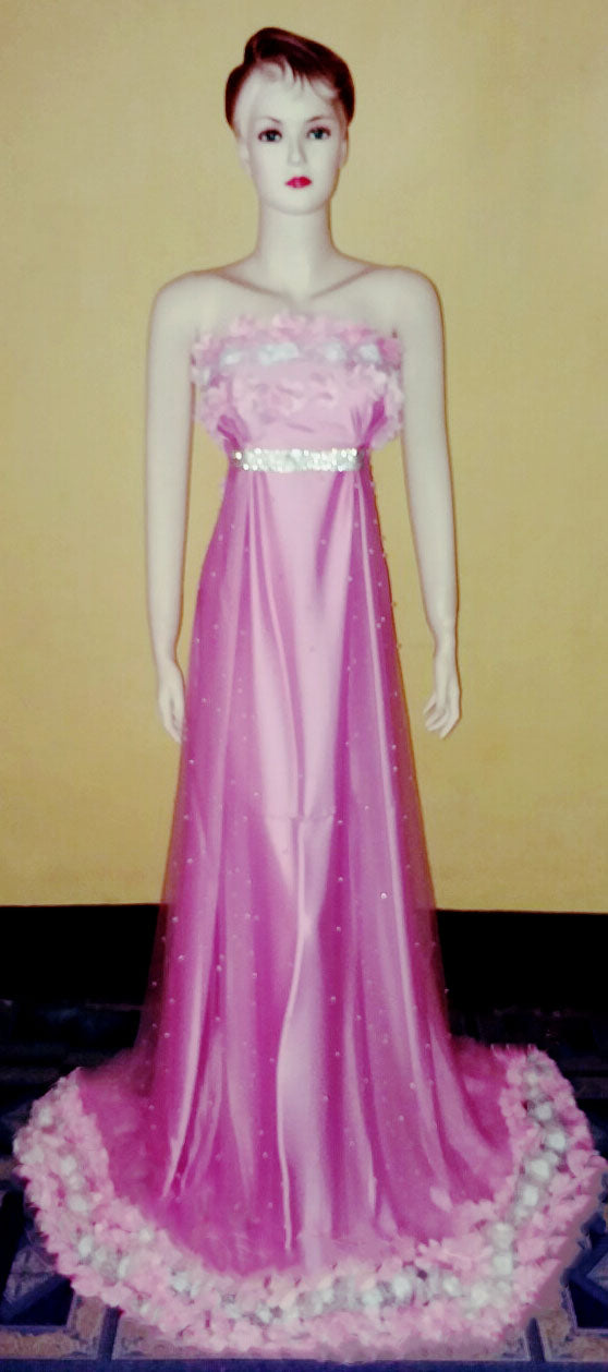 Handmade Floral Design Royal Gown. Medium.